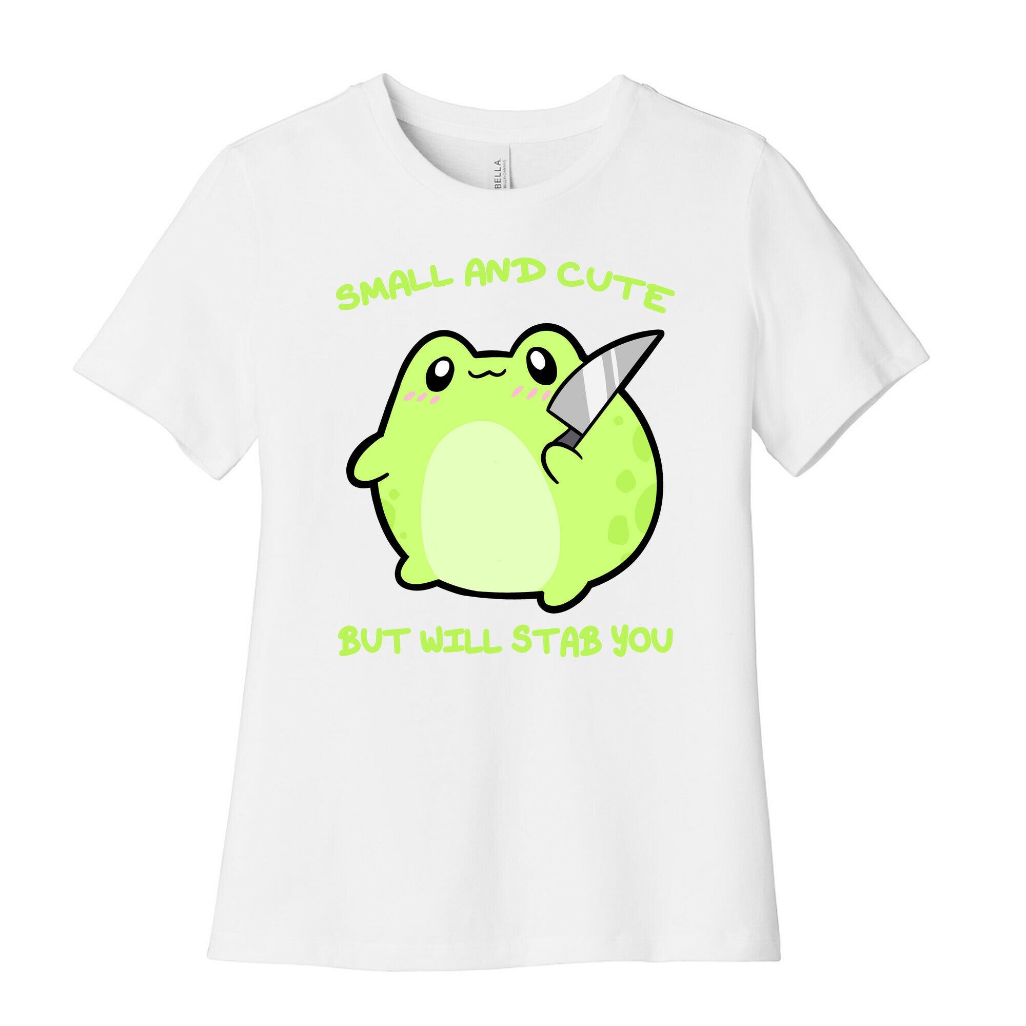 Small And Cute But Will Stab You Froggie Women's Cotton Tee